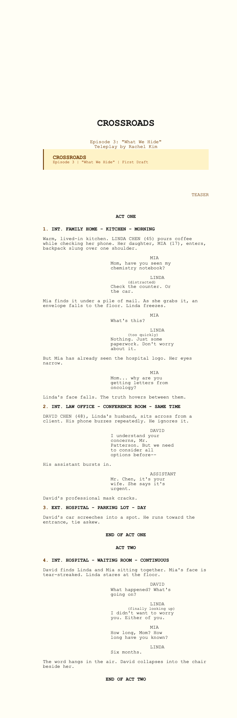 Television drama screenplay